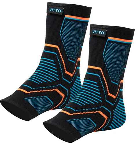 VITTO Supporto per Caviglia per Distorsione, Artrite, Dolore Articolare, Stiramenti, Lesioni alla Caviglia, Recupero, Riabilitazione, Sport, Basket - Fascia di Compressione Multi-Zona(XL)