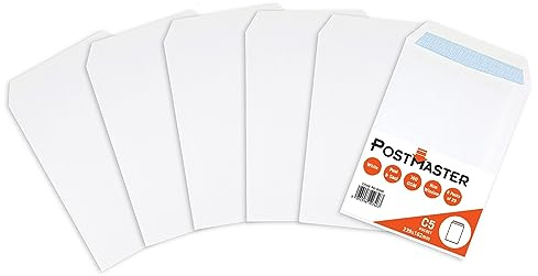 Postmaster A5 Envelopes Peel & Seal 100GSM White Paper - 25 Pack