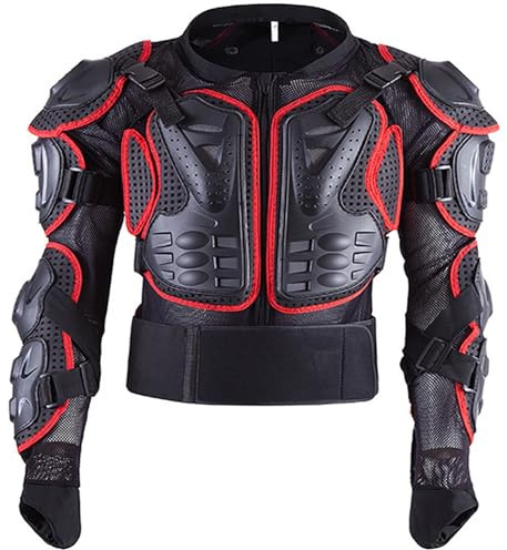 Adultos Motocicleta Body Armor Pecho Espalda Protector De Columna Vertebral Chaleco Protector, Motocicleta Body Armor Armor Protector De Pecho Protector De Espalda Motocross, Adecuado Red,5XL