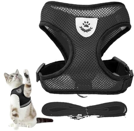 JYTDBCS Adjustable Escape Proof Cat Kitten Harness for Walking, Breathable Vest for Small Cats, Comes with Leash Set