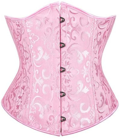 DHYUEN Unterbrust Korsett Damen Korsett Über Der Brust Elegant Lingerie Korsett Blau Rotes Korsett Zur Reduzierung Der Taille Überbrustkorsett Corset Schwarz Corsagen Vampir Korsett Damen（4-Pink，6XL）