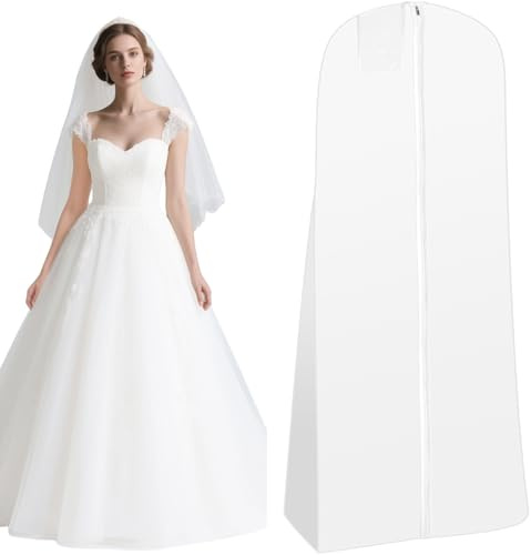 Sacco appendiabiti lungo 180 cm, per abito da sposa, con chiusura lampo
