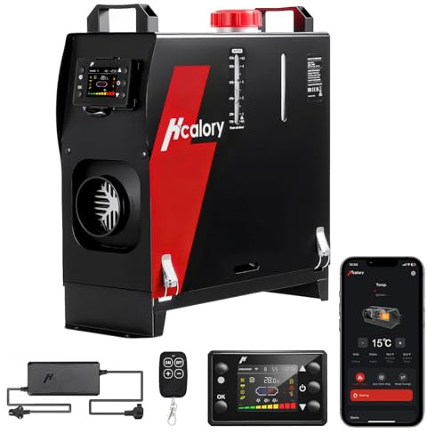 8KW Diesel Heater, HBS1S Portable Diesel Air Heater with App Control, 10-Temperature Settings, 18% Boost in Burning Efficiency, Auto Start-Stop, and 240V AC 12V 24V DC, for Car, Campers, 2025 Upgraded