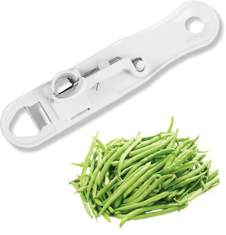 JAZOKA 1 Pcs Bean Stringer and Slicer, French Style Green Bean Complete Multi Tool to Top and Tail, Stringer & Cutter for Runner Beans