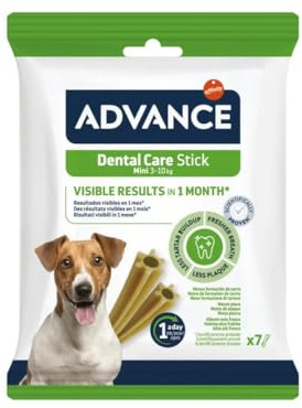 Advance Snack Cane Dental Care Stick Mini gusto Cereali, snack per cani per la cura dei denti, per cani di tutte le taglie e razze | 1 confezione da 7 sticks.
