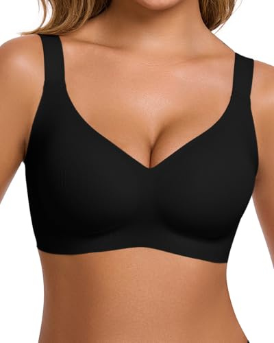 Ubras Wireless Bra Jelly Soft Support Bra Black