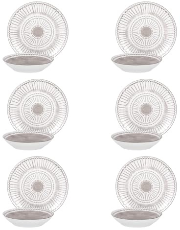 Servizio 12 piatti porcellana Oretha grigio