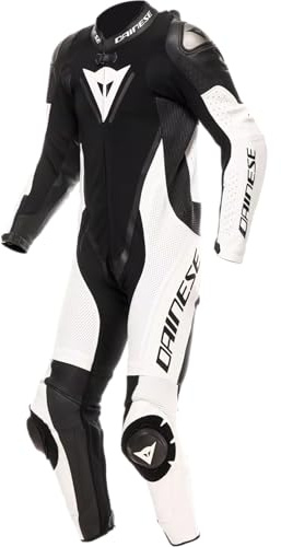 Dainese Demon Sprint Combinaison en cuir de moto perforée en une pièce, noir/blanc/blanc, 54