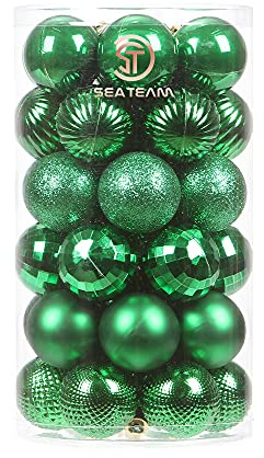 Sea Team 41ct infrangibile Ornamento Natalizio per Decorare l’Albero Natale, col Filo da Appendere Senza Glitter Paillettes, è Decorazione Ideale per la Festa,Cerimonia e Party.（40mm）