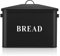 Herogo Bread Bin, Extra-Large Metal Bread Box for Kitchen, Vintage Tall Loaf Holder with Lid, Space Saving Black Loaf Storage Bins for Countertop, Holds 2 Loaves, 33x24.5x19 cm