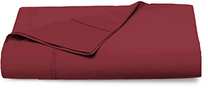 Pizuna 400 Fadenzahl Baumwolle bettlaken, 180x280cm Rio_Rot,100% Langstapelige Baumwolle betttuch Weiche mako Satin, bettlaken ohne Gummizug (100% Baby blau Baumwolle betttuch 180 x 280cm)