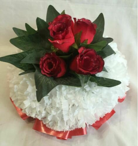 Silky Bouquets Artificial Silk Funeral Flower Posy Tribute Rose Memorial Wreath Small Faux
