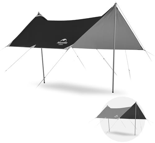 Naturehike Auvents Toile de Tente Tarp Imperméable Protection Contre la Pluie Anti-UV Toit Solaire Auvents Pavillon pour Camping en Plein Air Pique-Nique Festival