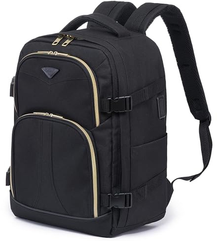 Flight Knight 40x30x15cm Personal Item Free Carry On Over Head Cabin Backpack for British Airways, KLM Travelling Bag USB Port Padded Small Rucksack - Luggage For easyJet Ryanair, Jet2 Compatible