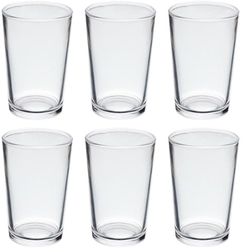 UNIQUE HOME LIVING Drinking Tumbler Glasses Set of 6, 215ml Crystal Clear Highball Glasses for Water, Gin, Juice, Cocktails, 7.3oz Glass Tumblers, Drinking Glassware Set