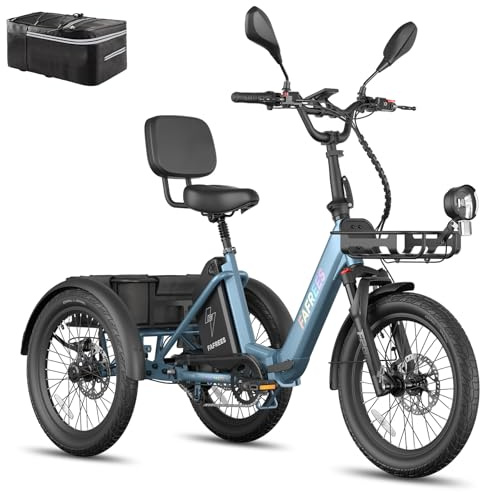 Fafrees F20 Mate E Bike trehjuling för vuxna 25 Ah 48 V [Officiell] män E-cykel kvinnor, 3 hjul 65 N.m, elektrisk trehjuling 20 tum, Ebike cykel 180 kg Pedelec seniorer