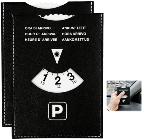 Disco Horario de Lujo en Piel Sintética - Ideal para Estacionamiento y Señalización de Hora de Llegada - Tacto Suave y Elegante para Coches y Motocicletas