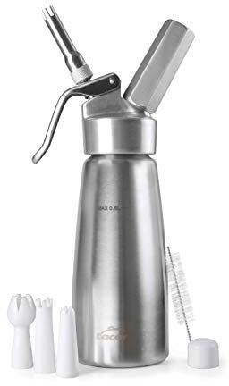 Lacor 68404- Sifone Panna o,5 lt Inox + Cappuccio in Alluminio