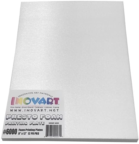 INOVART Presto Foam Printing Plates, 9x12, 12 Sheets