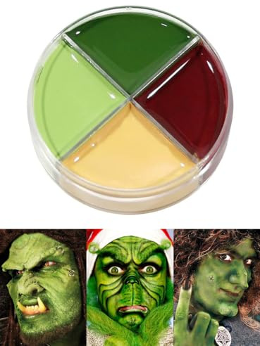 Maskworld Trucco professionale teatrale per mostri – Set trucco horror crema 4 colori – Halloween Carnevale festa a tema