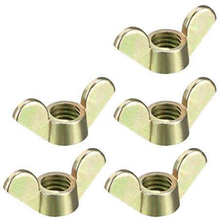 sourcing map M8 Wing Nuts Zinc Plated Fasteners Parts Screws Cymbals Butterfly Nut Bronze Tone 5pcs