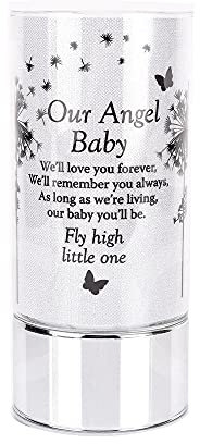 Graveside Tube Light Memorial Plaque Ornament - Battery Operated Grave Decoration, Thinking of you/Remembrance Gift in Loving Memory of your Special Deceased Ones (Angel Baby)