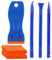 Grattoir plastique avec 10 lames en plastique, Grattoir plastique pour autocollants vinyle enlever les autocollants verre fenêtre, jeux d'outils anti-rayures pour enlever la colle, les autocollants