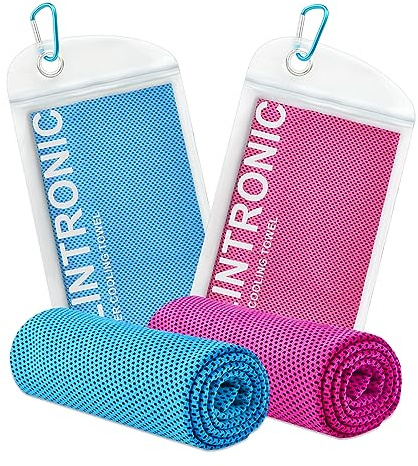 Flintronic 2pcs Toalla de Refrigeración y Microfibra, 120x30 Cm, para Gimnasio, Fitness, Correr, Deportes de Senderismo