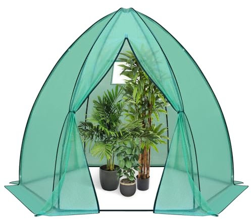 WOLTU Greenhouse Outdoor, PE translucent tomato greenhouse for winter protection, Weatherproof Multi-purpos Plant shelt, suitable for gardens, balconies, 160x180cm, Green