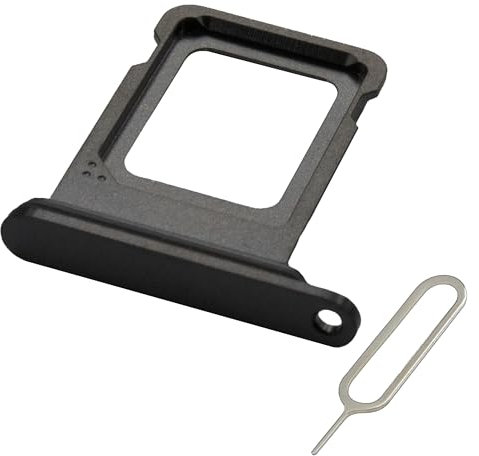 MMOBIEL SIM-Kartenhalter Kompatibel mit iPhone 15 Pro/15 Pro Max - SIM-Tray - SIM-Kartensteckplatz - SIM-Kartenhalter Ersatz - Inkl. SIM-Nadel und wasserdichtem Gummiring - Schwarz