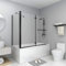BAZZI Cristal para bañera, pared de bañera, puerta de ducha, cristal de ducha, pared de bañera, cabina de ducha plegable tipo libro de ESG, 120 x 68 x 130 cm, color negro