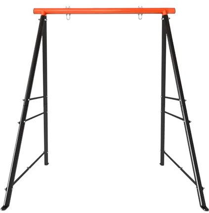 Portique Balancoires Exterieur pour Le Jardin, Balancoire Enfant Exterieur en Métal, Balançoire Exterieur Robuste à Cadre en A, Comprend Uniquement la Balançoire (Orange)