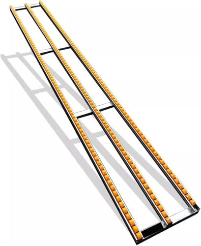 Transportador portátil de ruedas para patines, transportador de gravedad ligero, polea de descarga de plástico, marco de acero inoxidable, 100 cm de largo, 4 diapositivas