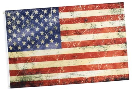 ORFOFE Bandiera Americana Vintage Decorativa in Poliestere, Portatile e Leggera, Dimensioni 90x150 Cm, per Decorazioni da Giardino e Casa in Stile Retrò