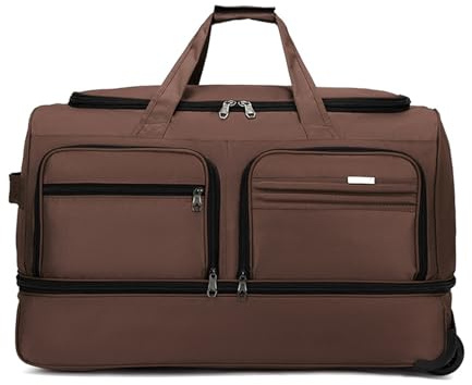 FANDARE Hopfällbar reseväska med hjul, handbagage, rullväska, duffelväska med hjul, handbagage, ryggsäck, herr, kvinnor, sport, sjukhus, övernattningsväska, weekendväska, dagsryggsäck
