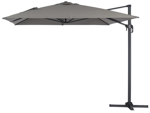 Habitat et Jardin Parasol Lateral de jardín en Aluminio - Sun 4- Rectangular- 3 x 4 m - Gris