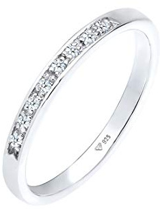 Elli DIAMONDS Bague Femme avec Diamant (0.04 ct.) en Argent Sterling 925