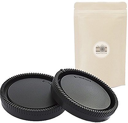 NEX BO - Tappo innesto corpo macchina + copriobiettivo posteriore retro per obiettivo compatibile Sony NEX E : NEX-3 NEX-5 NEX-5N NEX-7 NEX-7N NEX-C3 NEX-F3 - Adaptout marca francese