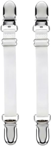 Ericotry 1 paire (2 pièces) multi-fonctions réglables élastiques porte-jarretelles avec sangles et clips pour bas (style I blanc)