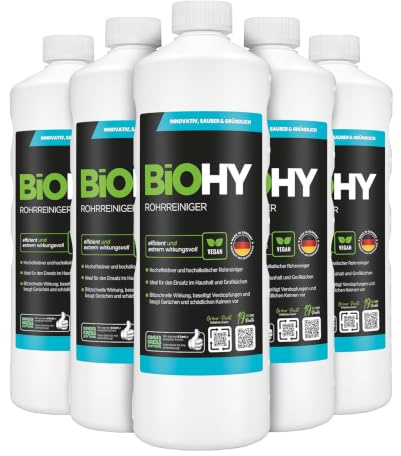 BiOHY Professionell fönsterrengöring (6 x 1l flaska) | Koncentrat av glasrengörare, perfekt för alla FÖNSTERVAKUUM, Kärcher, Leifheit, etc. (Fensterreiniger)