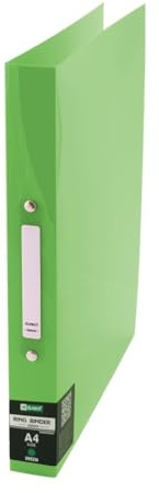 D.RECT 2200 Plastik-Ringordner Ringbuch aus PP, Plastik-Cover, Polypropylene, A4 35mm Rückenbreite 2 Ringe, transparent Grün