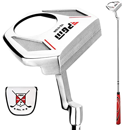 Putter de Golf para Hombre Putter de Acero Inoxidable para Club de Golf Deportivo para Hombre de 34 Pulgadas con recogedor de Pelota y capó Putter