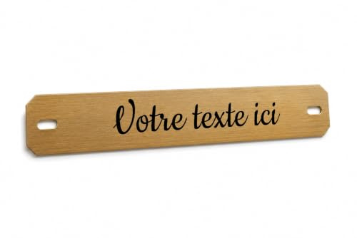 Mygoodprice Plaque Funéraire Gravée Personnalisée 1 à 2 Lignes 14x2,2cm Percée Autocollante Or Acrylique