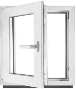 Fenêtre en PVC blanc double vitrage 4/24/4 LxH 65 x 65 cm d'ouverture Gauche Toutes les tailles 650 x 650 mm Oscillo-battant 1 vantail - BauPlaza