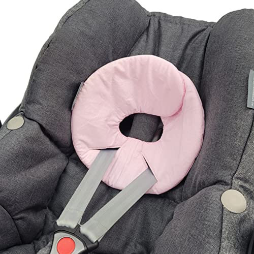 BAMBINIWELT Kopfstütze KOPFPOLSTER Kopfkissen für Babyschale kompatibel mit Maxi-Cosi Pebble und Pebble Plus (Baumwolle rosa)