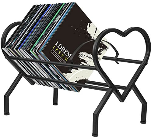 MERYSAN Vinyl schallplatten aufbewahrung–12 Zoll-Präsentationsständer-Buch und Schallplatten Aufbewahrung-Album und LP Organizer (Herzförmig)