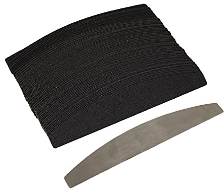 Nagelfeile Austauschbare 100 Stück Feilen für Gelnägel mit Edelstahl Board Wechselfeilen Set mit Metall Halbmond Board, für natürliche Nägel Fußnägel und Gelnägel