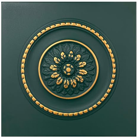 I K H E Malarka 3D Paneele, Polystyrol Paneele, Retro Deckenpaneele, 3D Wandpaneele, Dekoren, Decken - Vintage Wandverkleidung, 3mm dick - 50x50cm / ‎‎2m² - 8 Stück (89 ZL-36)