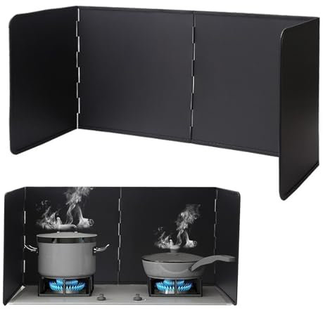 Paraspruzzi per Cucina in lamiera zincata, 2 in 1 Pieghevole Copri Paraschizzi, Splashback per Protezione da Cucina Parete, para Schizzi per Piano Cottura Parete Cucine per Cucinare e Friggere