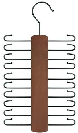 Tie Hanger for Wardrobe Tie Rack with 20 Non-Slip Storage Capacity 360 Degree Rotating Swivel Closet Space Saving Display Holder Hanging Ties Belt Scarf Bras Tank Tops Camisoles Organizer Men Women